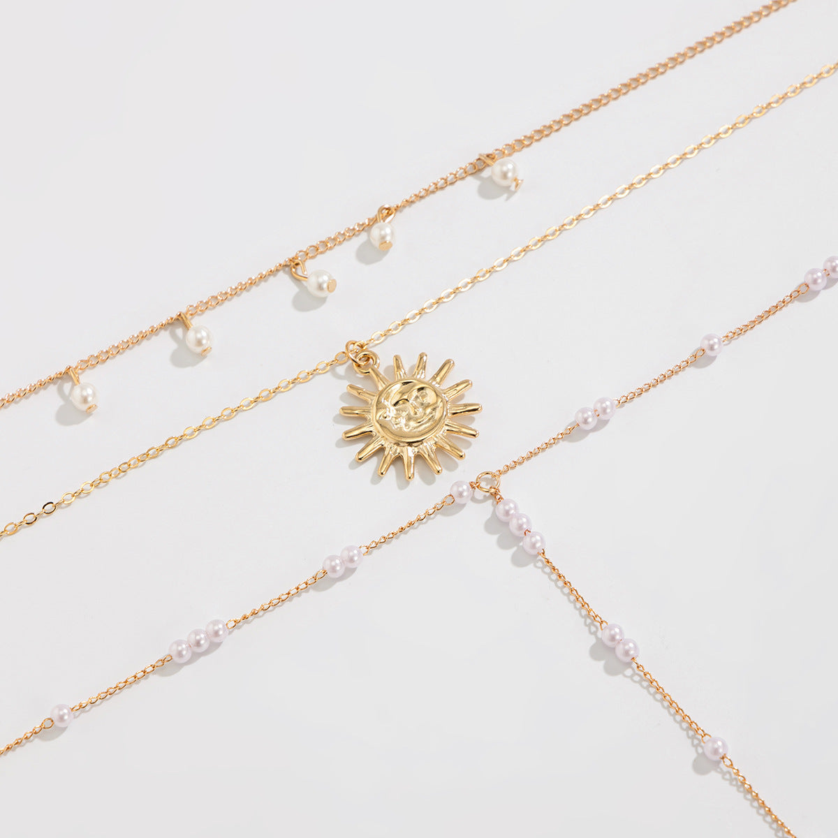 Long Pearl Y-shaped Tassel Pendant Twin Necklace