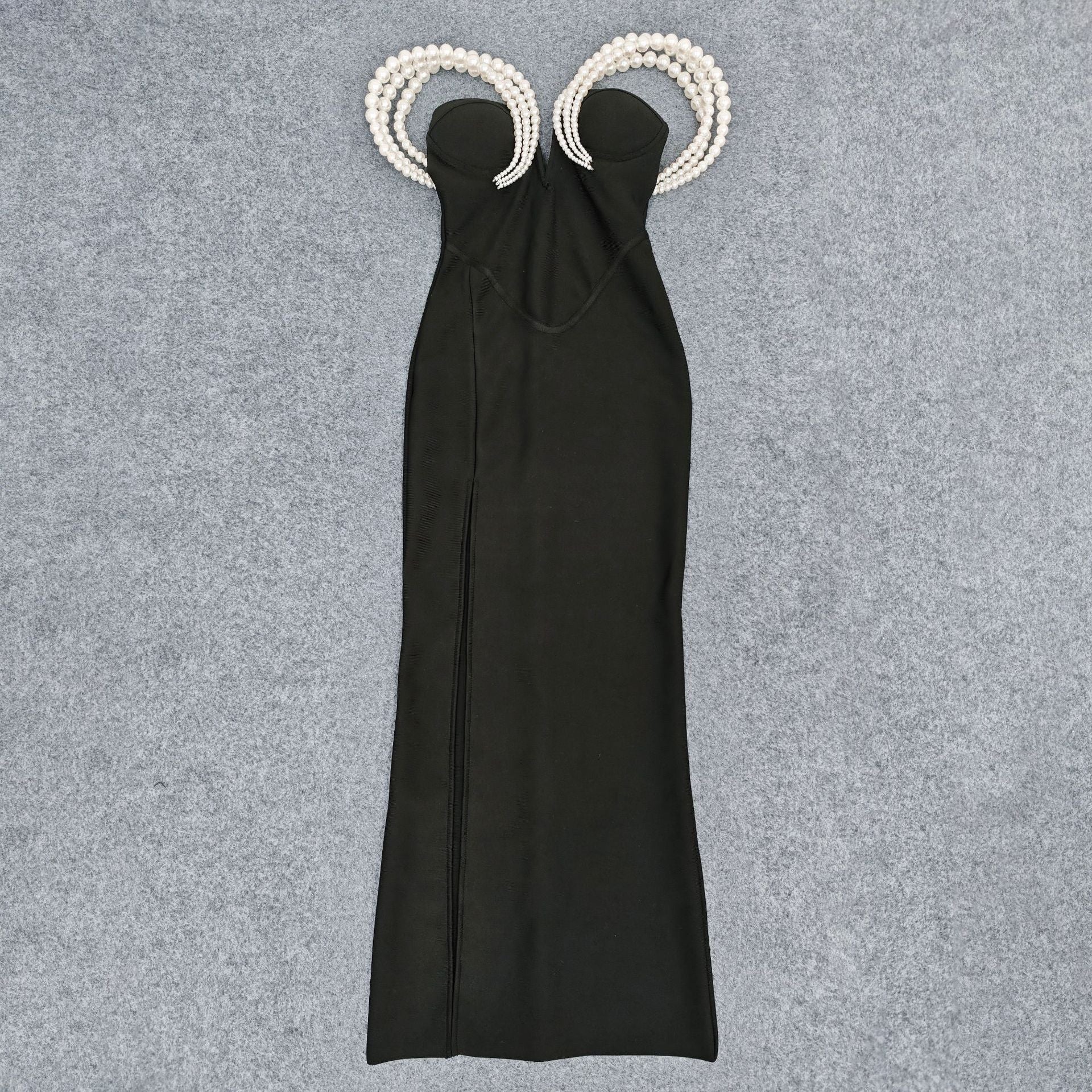 Women's All-match Heavy Industry Pearl Bandage Dress Sexy Tube Top Dress