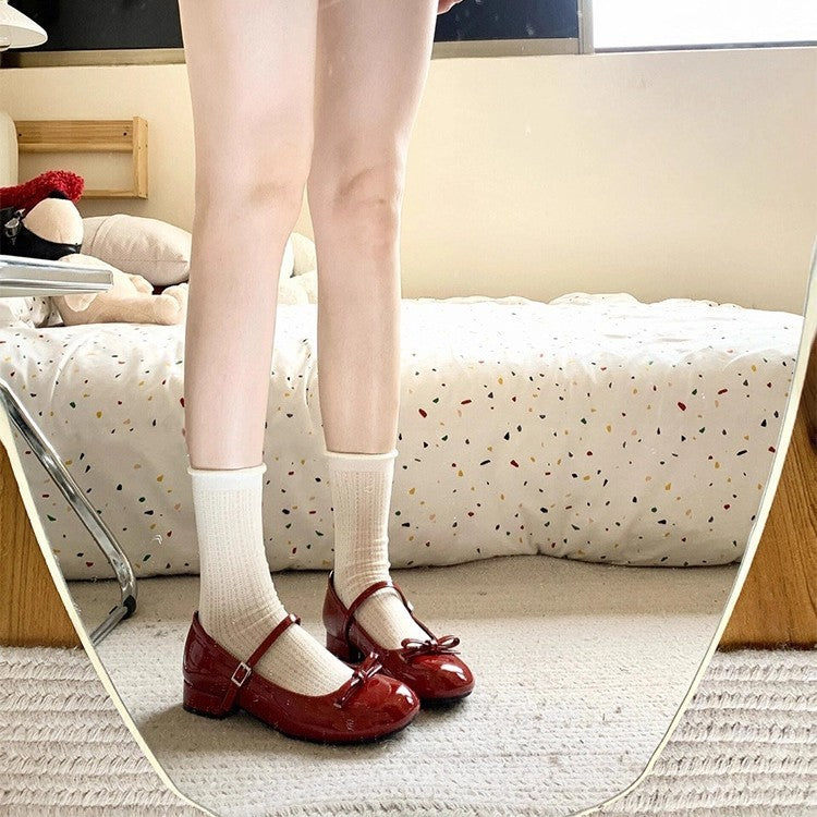 Ankela Red French Mary Jane Shoes Women