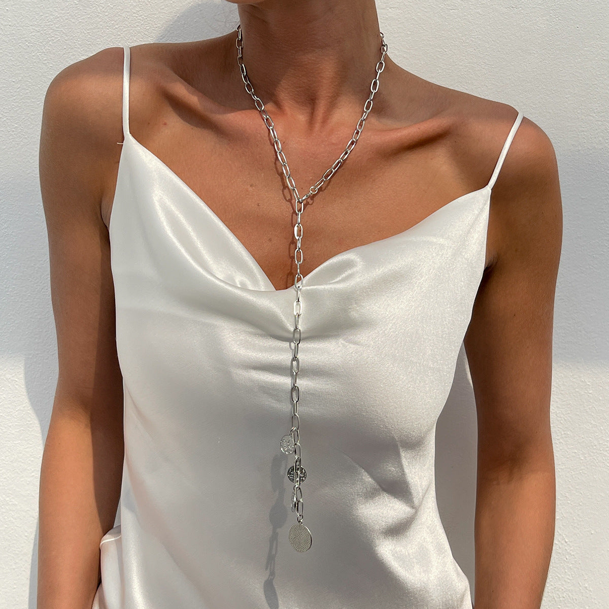 Long Pearl Y-shaped Tassel Pendant Twin Necklace