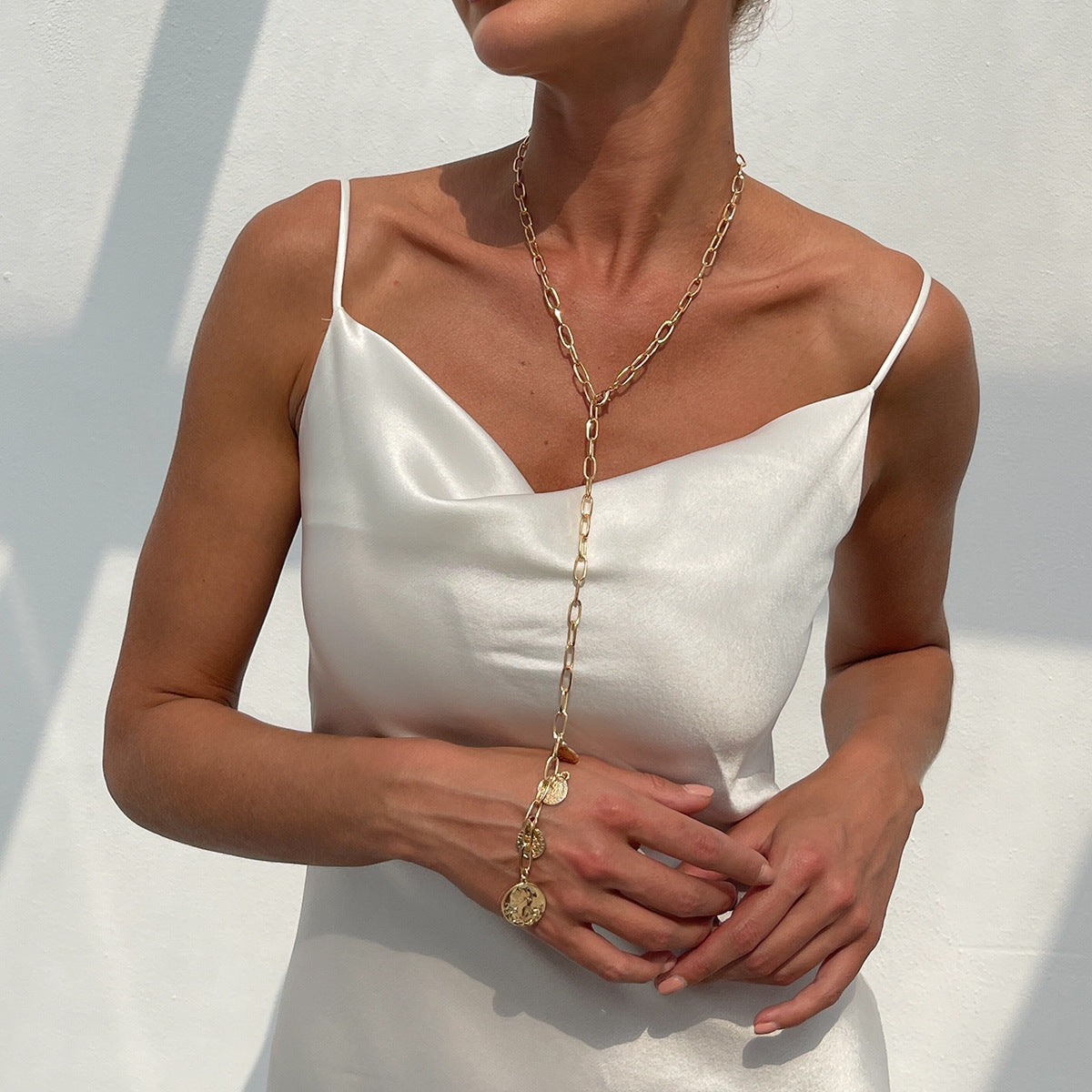 Long Pearl Y-shaped Tassel Pendant Twin Necklace