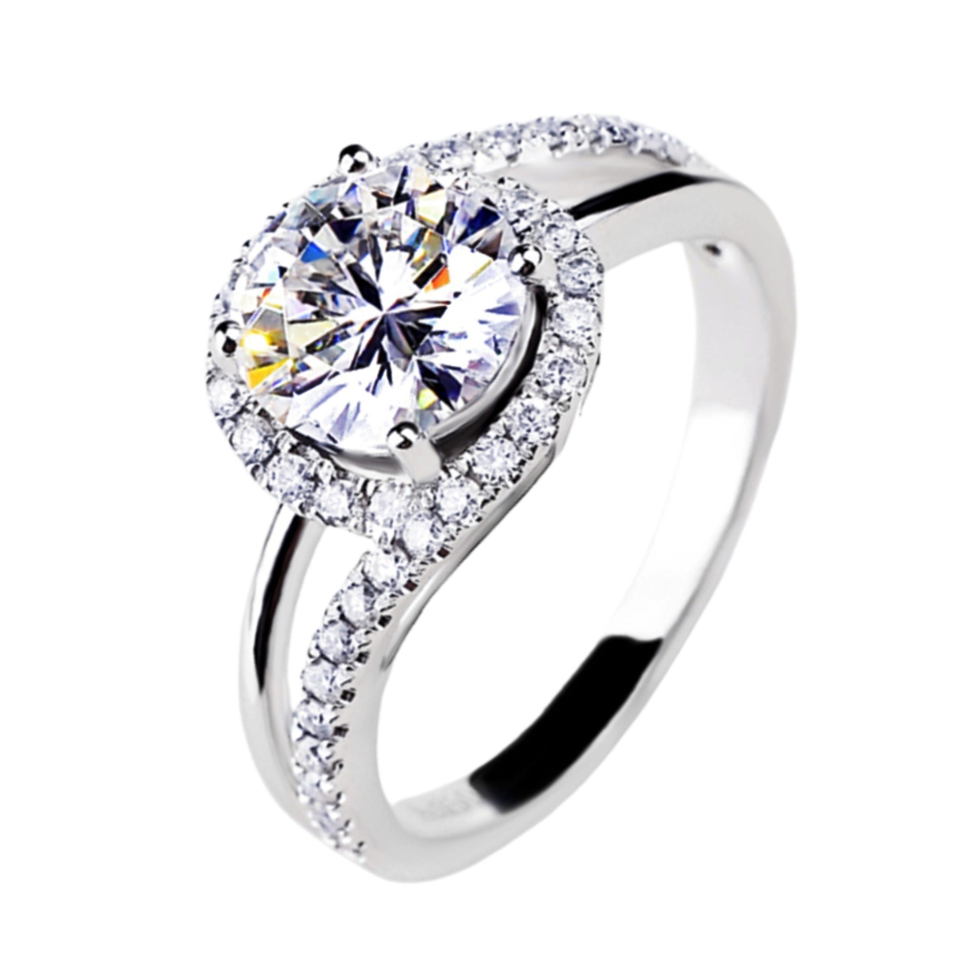 Diamond Shining Surround Small Diamond Twist Ring