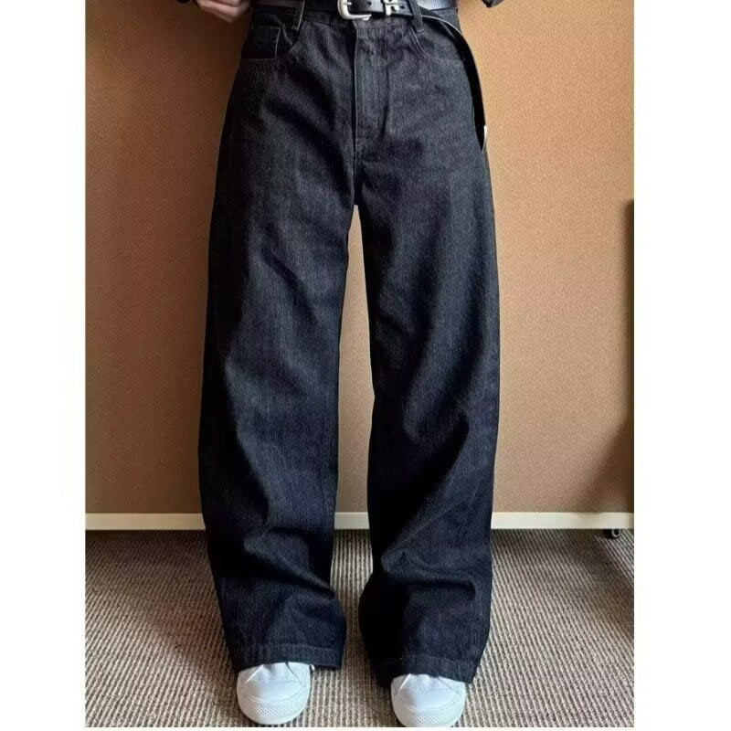 Men's Simple Loose Casual Primary Color Jeans