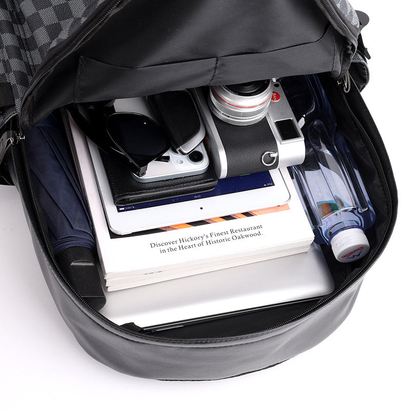 Business Trends Checked Backpack All-matching Casual