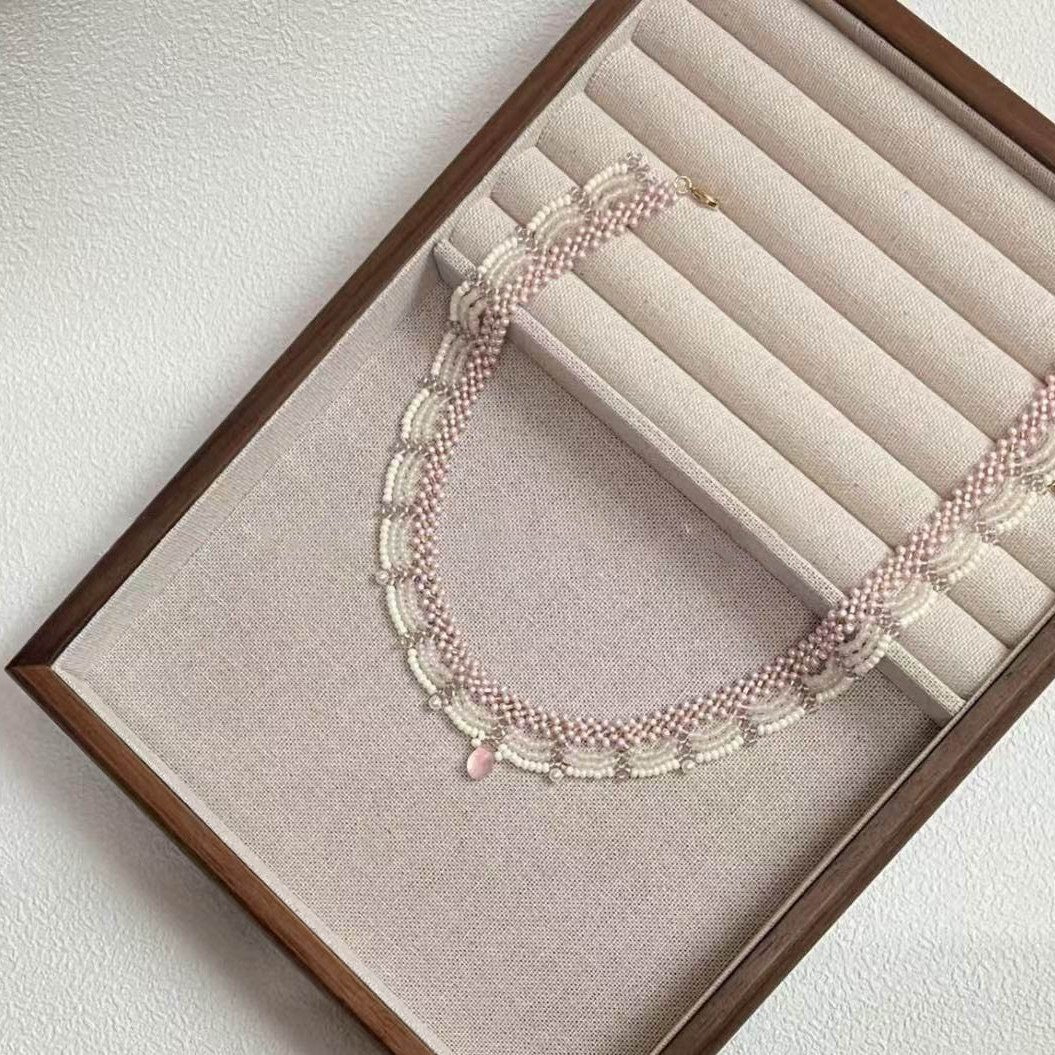 Hand-woven Gentle Lace Beaded Beads Of Necklace Tassel Necklace For Women