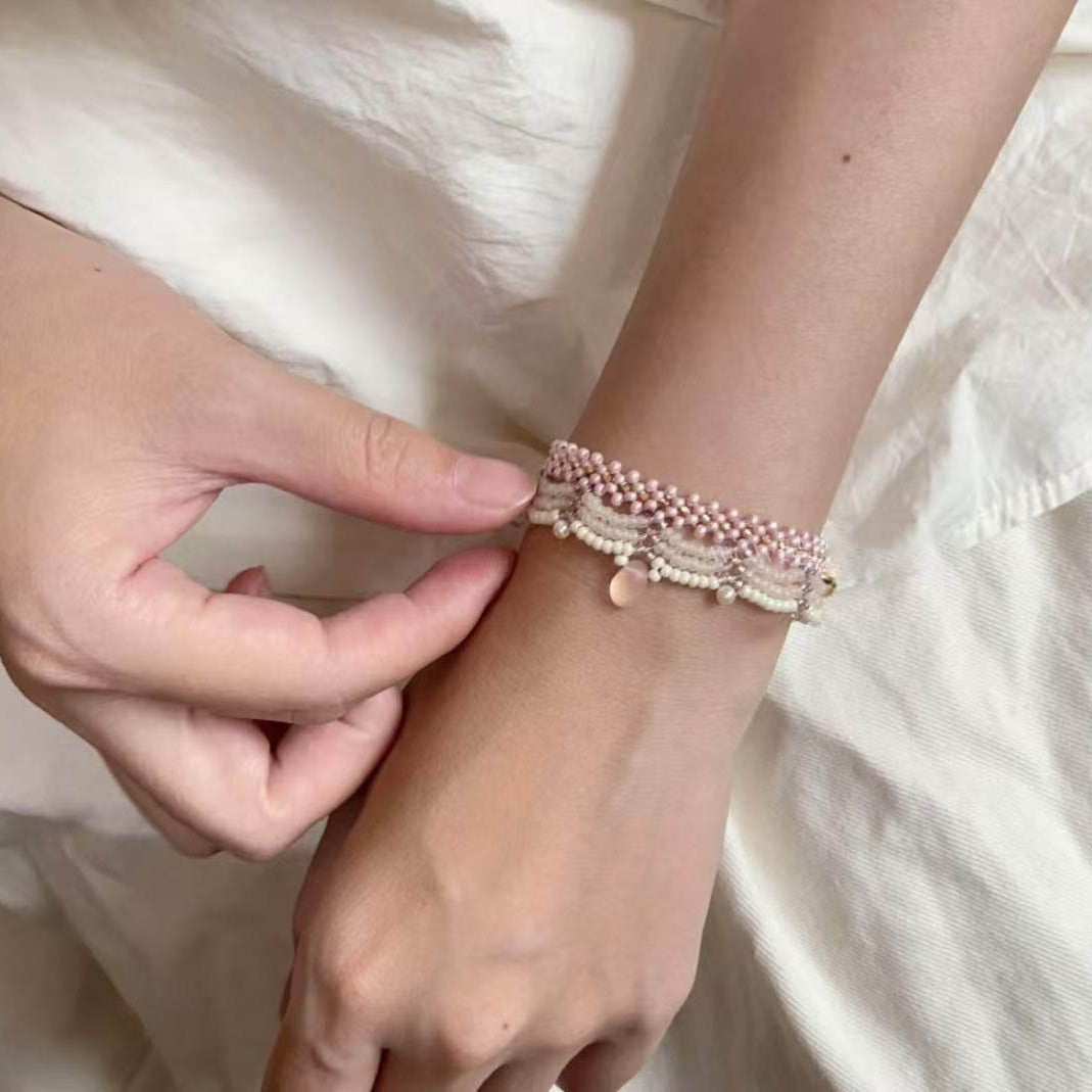 Hand-woven Gentle Lace Beaded Beads Of Necklace Tassel Necklace For Women